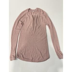 Lululemon Sunshine Coast Cashmere Blend Sweater Slim Fit Long Sleeve Pink Size 4